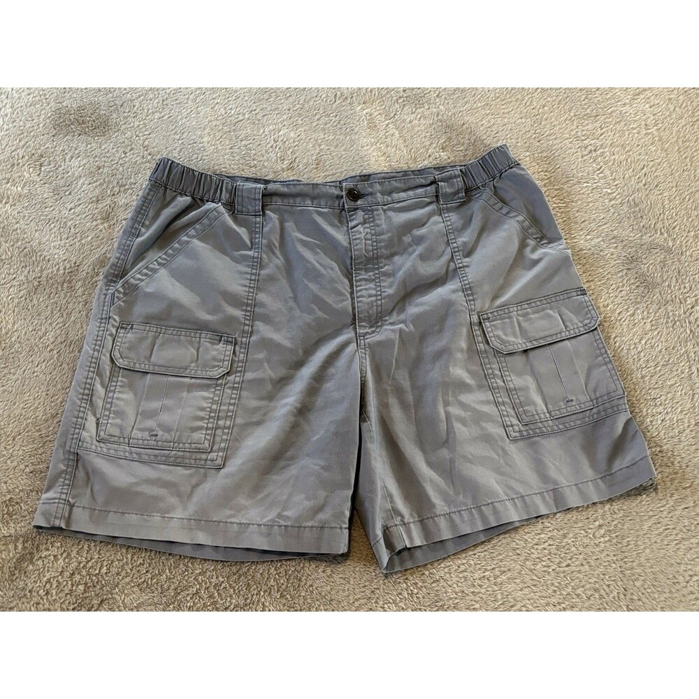 Savane Men's Hiking Shorts Size 42, 6 Pockets, Cargo Light Gray Cotton Blend